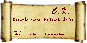 Orszáczky Krisztián névjegykártya