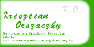 krisztian orszaczky business card
