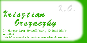 krisztian orszaczky business card